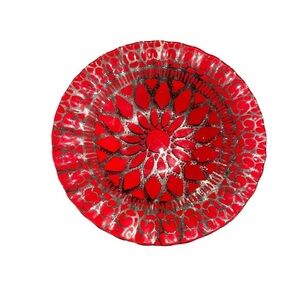 Sydenstricker Red Fused Glass 6” Trinket Dish